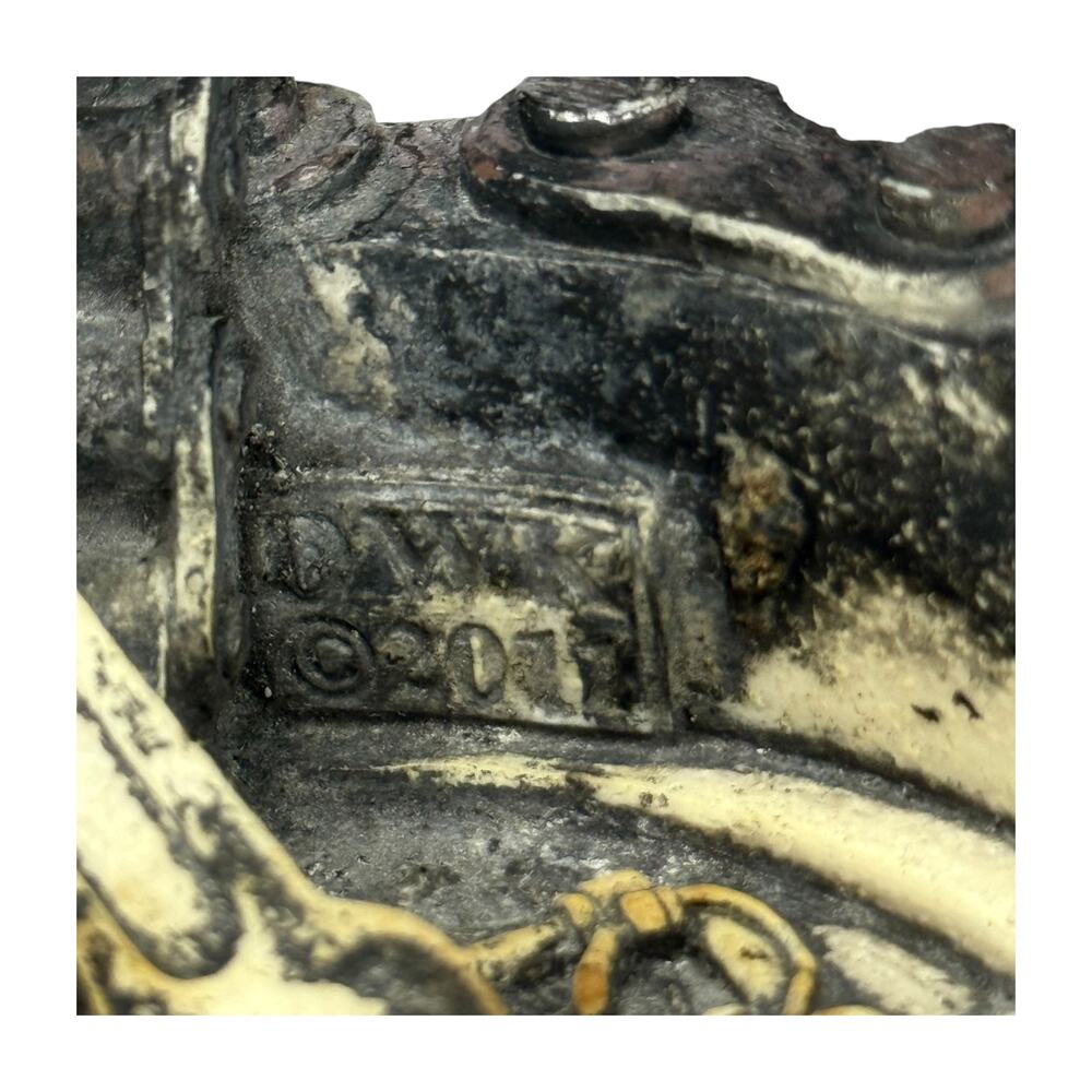 Motorcycle Biker Chain Rim Ashtray Resin Novelty Mancave Decor - Picture 7 of 7